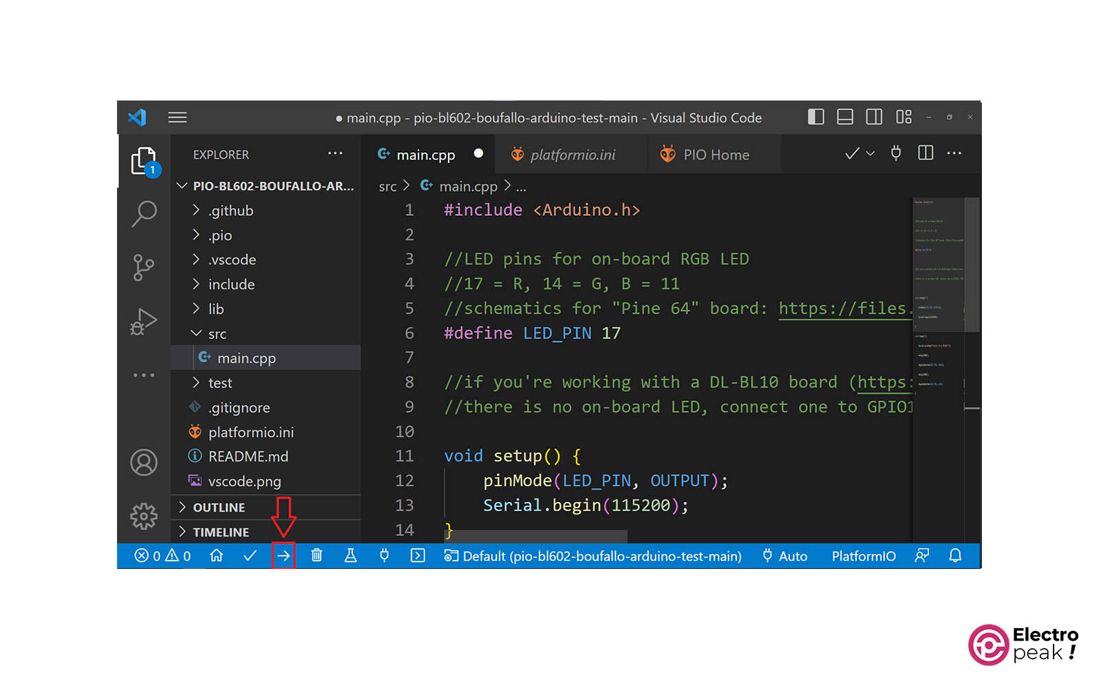 Getting Started With PlatformIO IDE To Program ESP32 Electropeak