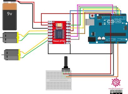 Interfacing TB6612FNG Dual Motor Driver With Arduino Electropeak