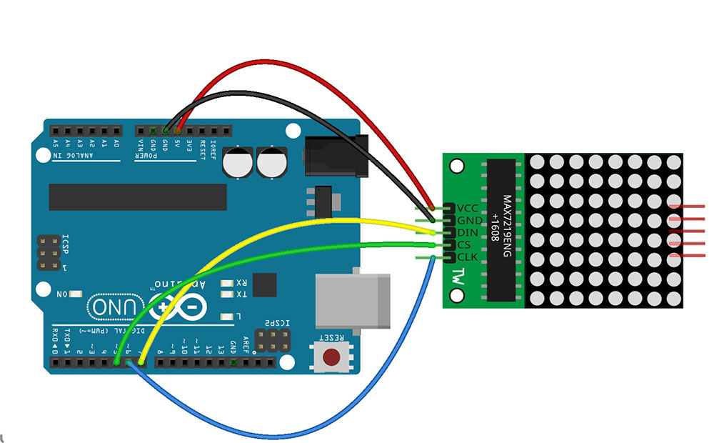Using Dot matrix led w/ arduino circuit