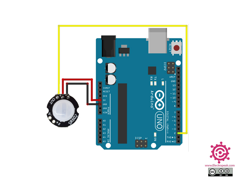SR602 sensor Arduino circuit
