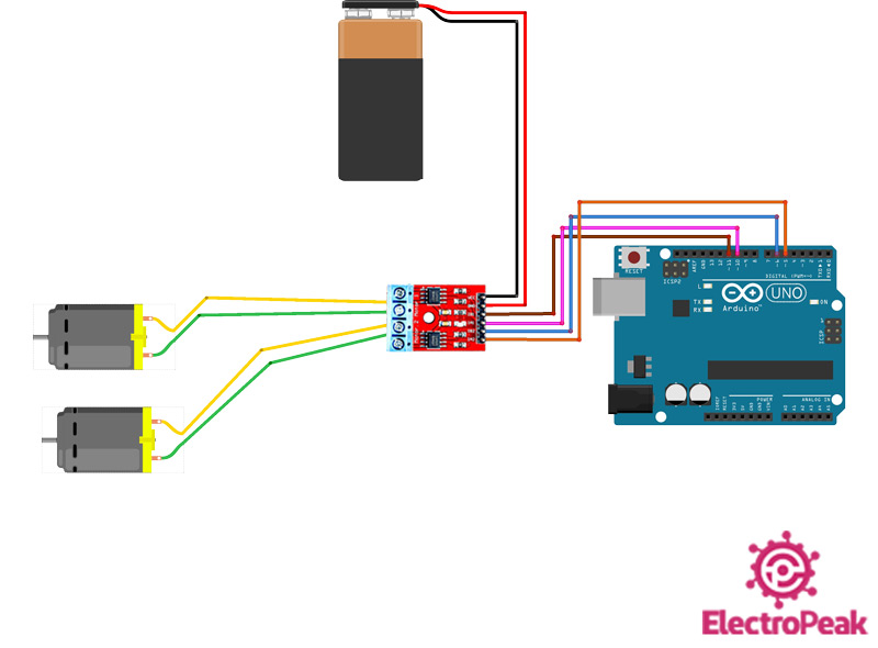 L9110S Module Arduino circuit