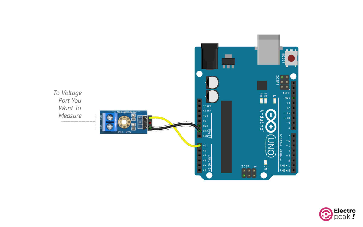 Arduino voltage sensor wiring circuit