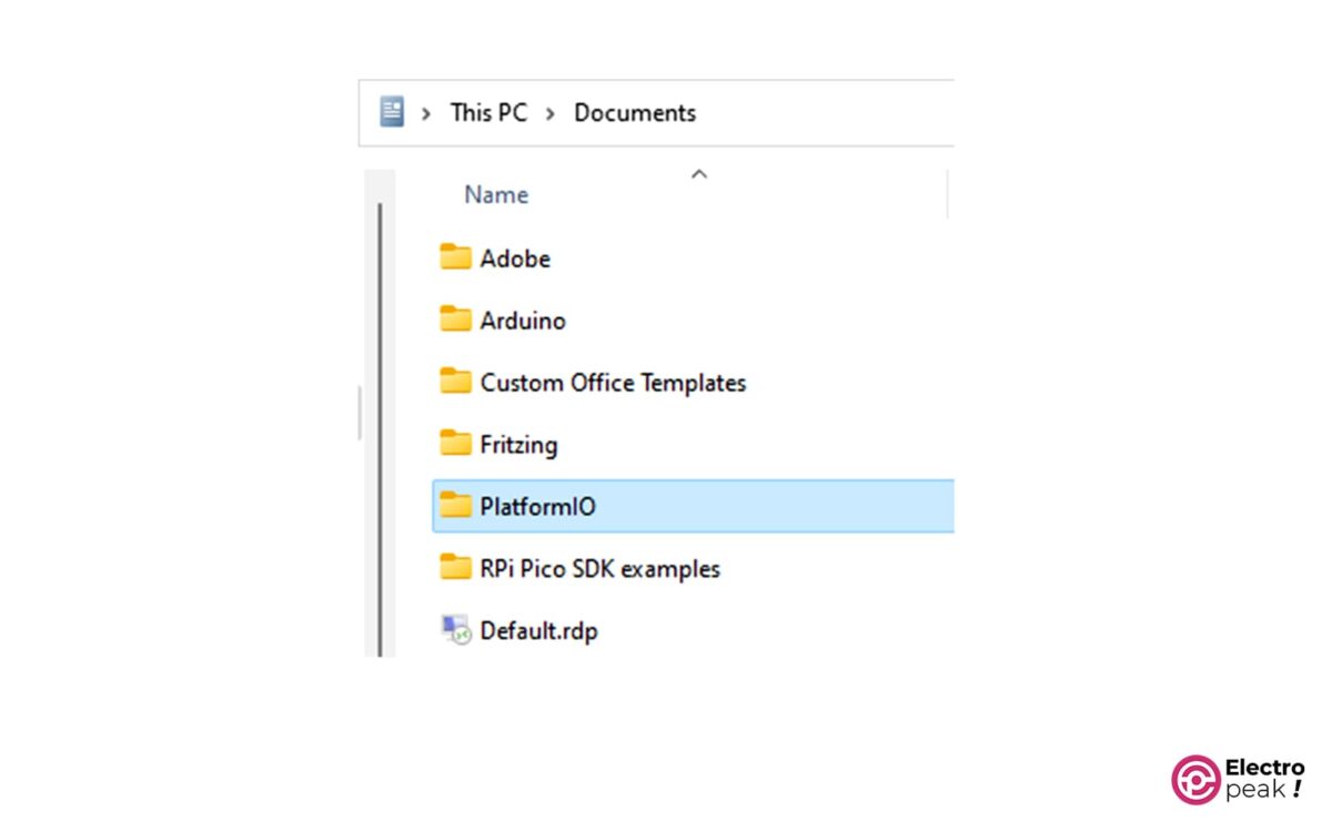 The files related to your project are placed in the Documents folder by default