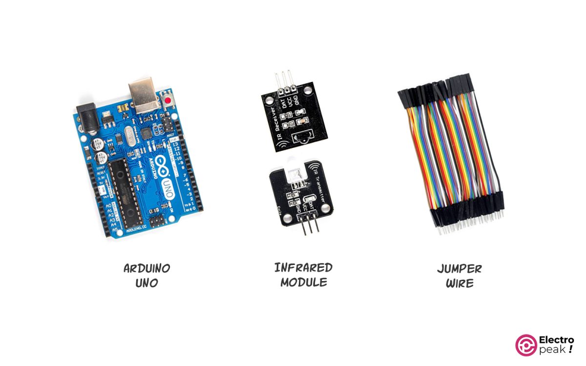 Required material for IR communication using Arduino
