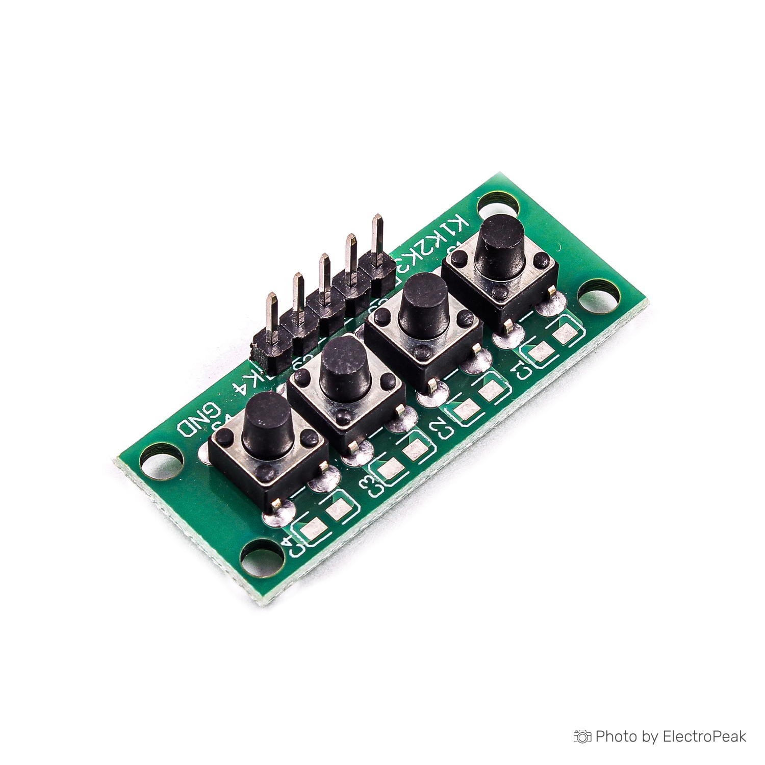 1x4 Key Independent Button Matrix Keypad - ElectroPeak