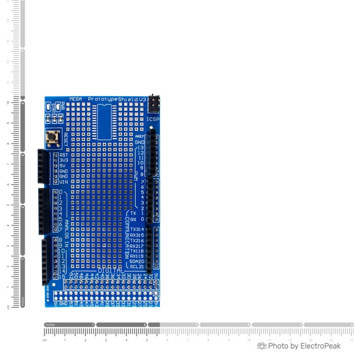 Mega Sensor Shield V2.0 Bleu – Carte D'Extension Capteurs Pour Arduino MEGA 2560 R3, Interfaces Multiples