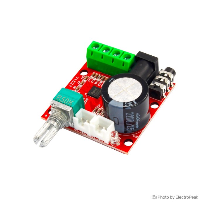 Kiro&Seeu PAM8610 Digital Amplifier Board - 10W X 2 Stereo Class D Mini Amp, 12V DC Power