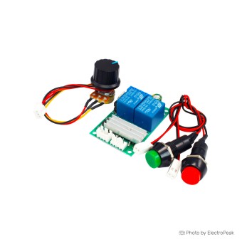 12V/24V DC Motor Speed Controller With Wireless Remote – PWM Control, 10A, Forward/Reverse, 5-Speed Settings, 433MHz