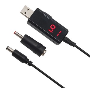 USB 5V to 5.5 mm 9/12V DC Barrel Jack Power Booster Cable