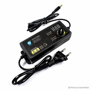 Adjustable Voltage Power Supply Adapter - 3-12V, 3A, w/ LED Display