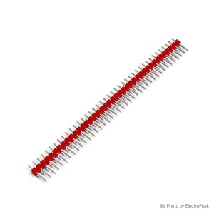 1x40 Pin Male Header - 2.54mm Pitch (Red) - Pack of 20