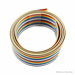 20P 2.54mm Pitch IDC Rainbow Flat Ribbon Cable - 1m