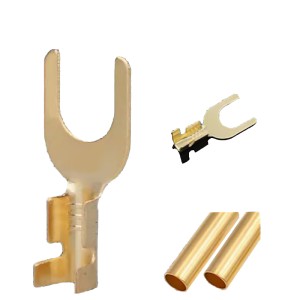 Copper Non-Insulated Brass Fork Spade U-Type Wire Connector - Pack of 20