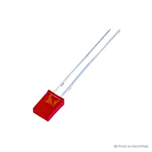 2x5x7mm Rectangular Head LED Red - Pack of 100