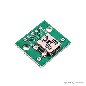 Mini USB Female to DIP Adapter Breakout Board - Pack of 5
