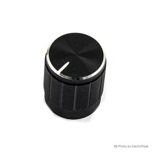 Aluminum Potentiometer Knob Cap - 15mmx17mm (Black) - Pack of 5