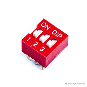 DIP Switch- 3 Positions, 2.54mm - Pack of 5