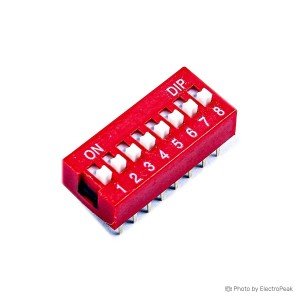 DIP Switch- 8 Positions, 2.54mm - Pack of 5