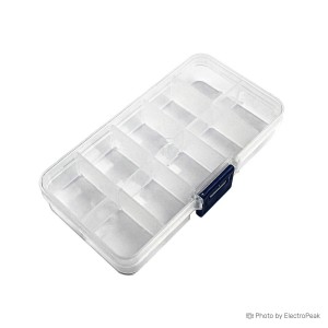 Plastic Storage Box - 10 Grids Electronics Parts Organizer - 130x65x20mm