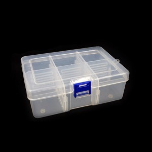 Plastic Storage Box - 6 Grids Electronics Parts Organizer - 167x126x62mm
