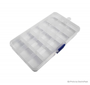 Plastic Storage Box - 15 Grids Electronics Parts Organizer - 170x95x20mm
