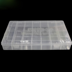 Plastic Storage Box - 28 Grids Electronics Parts Organizer - 340x210x45mm