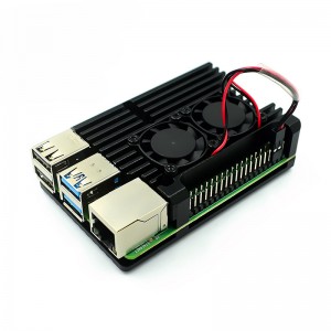 Raspberry Pi 4 Aluminum Metal Case with Dual Cooling Fan