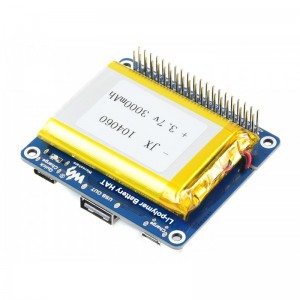 Waveshare Li-Polymer Battery HAT For Raspberry Pi - 5V Output, Quick Charge