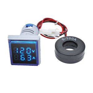 0-100A 50-500V AC Square LED Digital Voltage and Current Meter