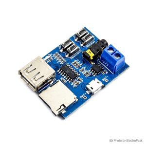 MP3 Lossless Decoder Board With Power Amplifier Module - TF Card/U Disk Support