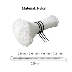 Nylon Cable Tie White 250mm