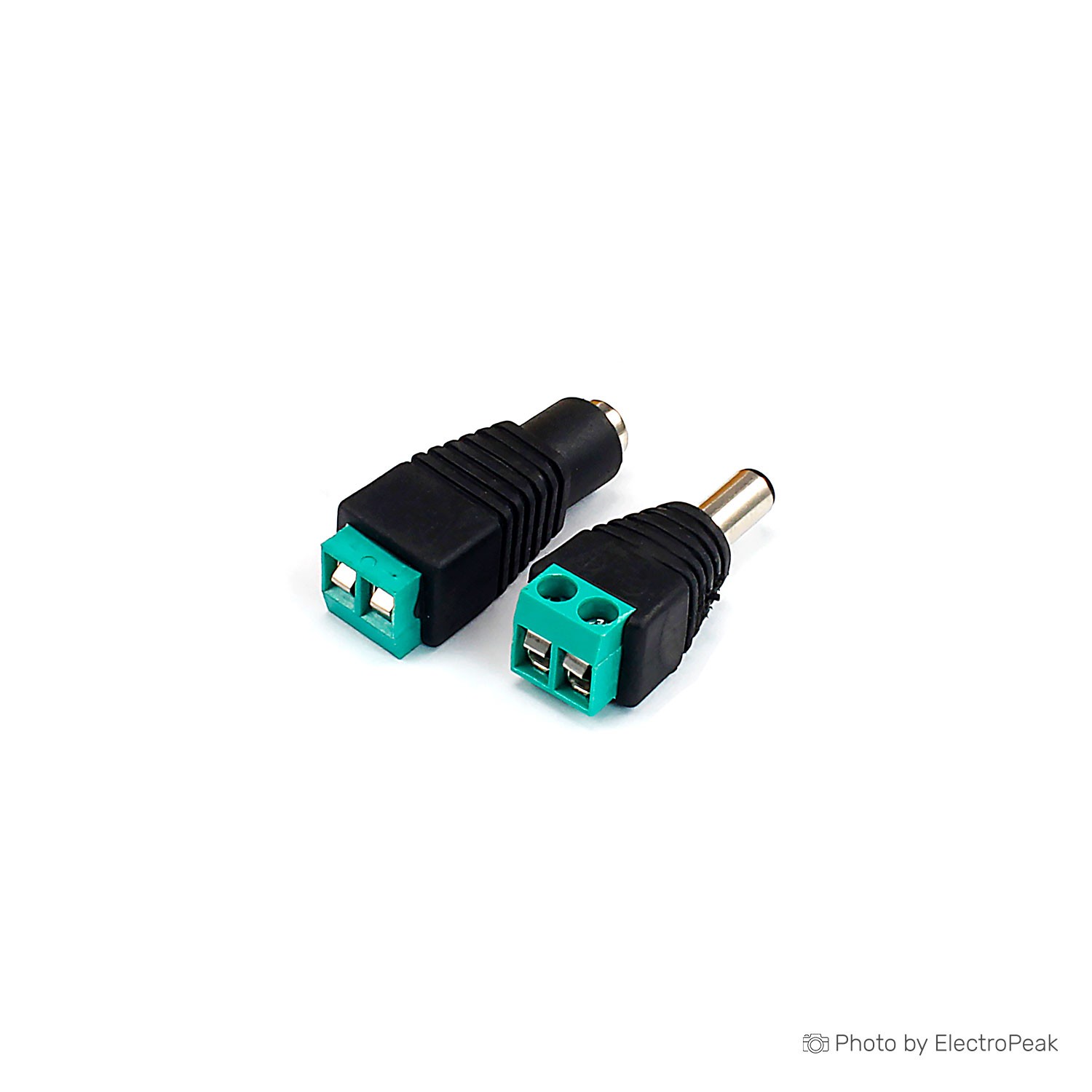 DC Power Plug Jack Adapter - 5.5x2.1mm, Male to Female