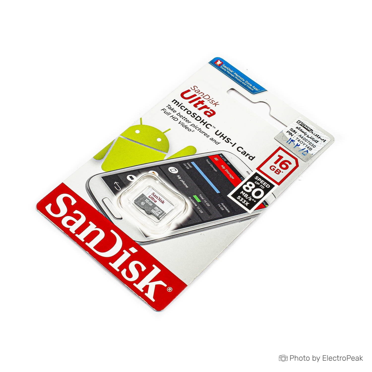 SanDisk 16GB Class 4 MicroSDHC Memory Card with Adapter