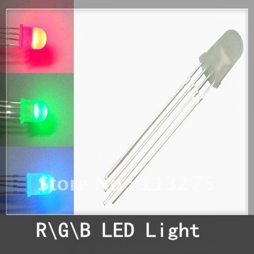 LED RGB 5mm Difuso 60mA 4 pines Catodo comun