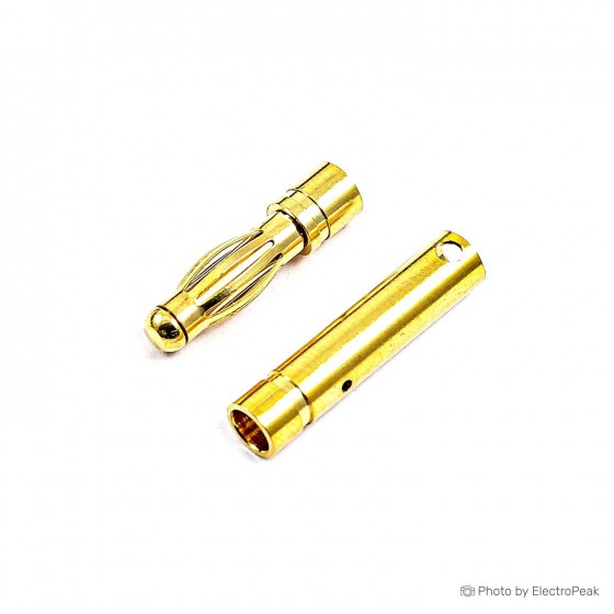 4mm Gold Plated Banana Bullet RC Plug Connector - Male/Female 2 Pairs - Pack of 2