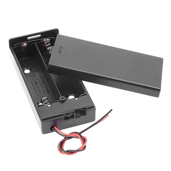 Lithium Battery Holder 2x18650 w/ Cover & ON/OFF Switch - Pack of 2