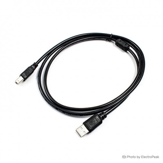 USB Printer Cable, USB A-Male to B-Male - Black