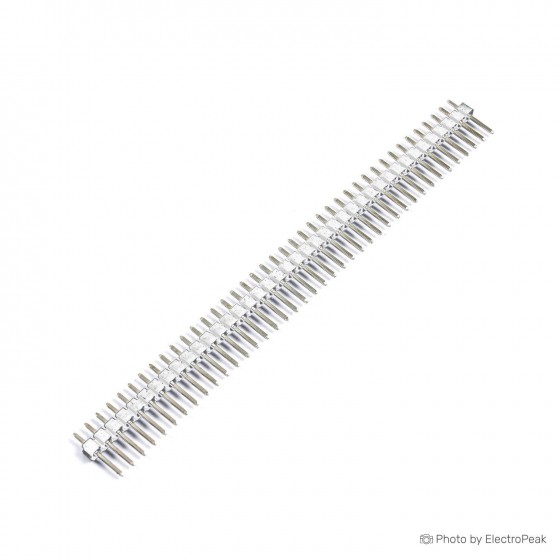 1x40 Pin Male  Header -  2.54mm Pitch (White) - Pack of 20