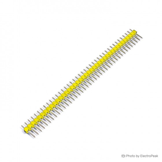 1x40 Pin Male Header - 2.54mm Pitch (Yellow) - Pack of 20