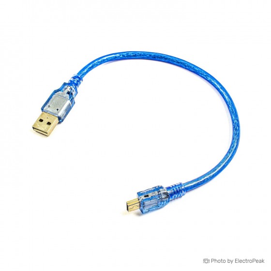 USB A to Mini USB Cable for Arduino Nano - 30Cm - Pack of 2