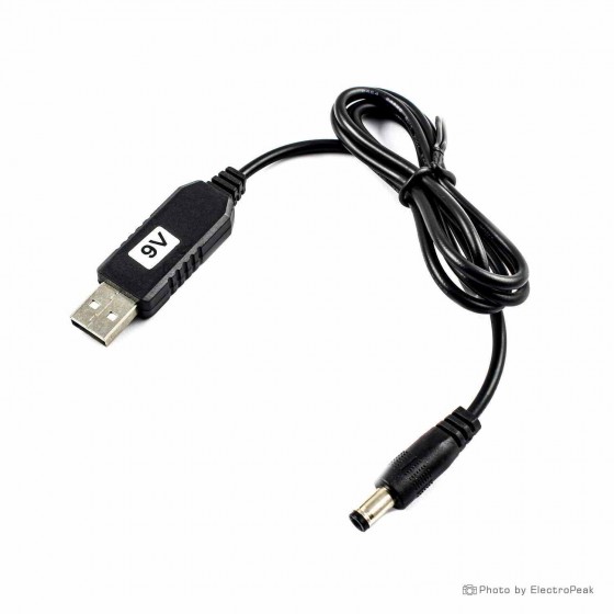 USB 5V to 5.5 mm 9V DC Barrel Jack Power Booster Cable