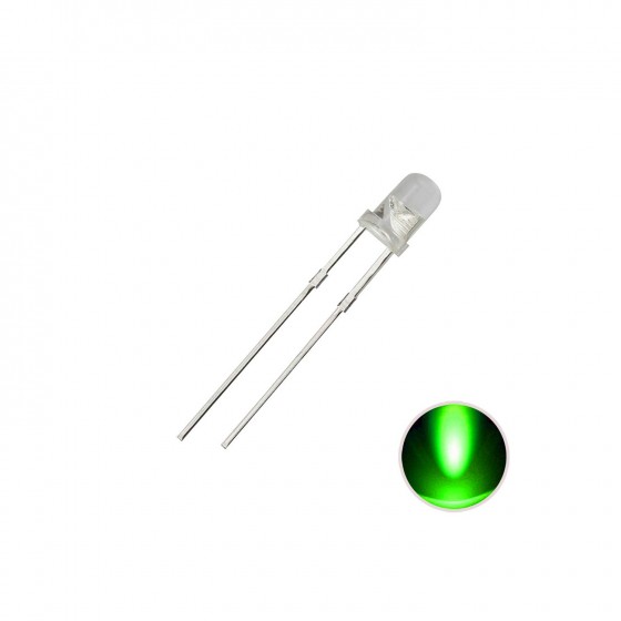 Super Bright LED - Green 3mm - Pack of 50