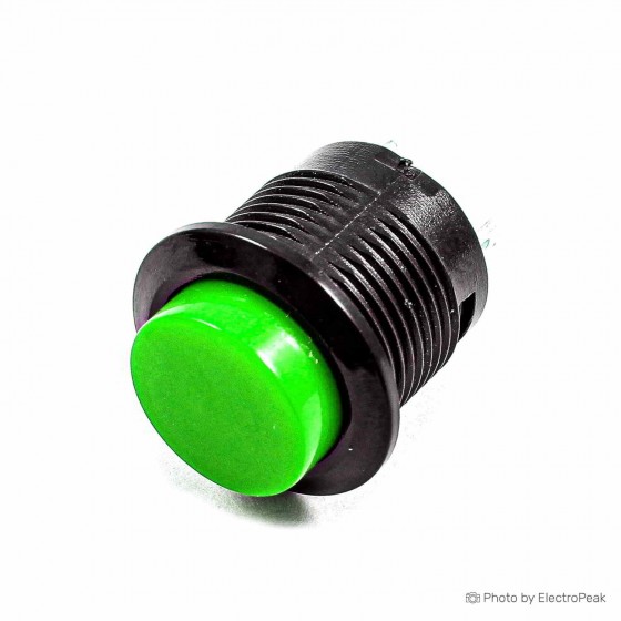 R13-507 12mm Momentary Push Button Switch - Green - Pack of 5