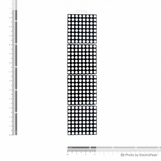 MAX7219 8x32 LED Dot Matrix Display - Red - ElectroPeak