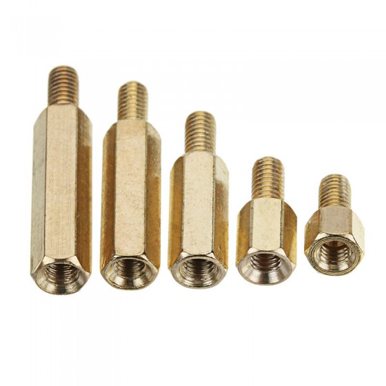 M3 Male-Female Copper Pillar Hex Nut Spacing Screw- 10mm - Pack of 25