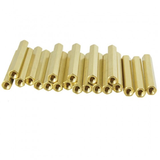 M3 Female Copper Pillar Hex Nut Spacing Screw- 12mm - Pack of 25
