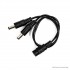 DC Power Splitter Cable - 1 Female to 2 Male, 5.5x2.1mm 
