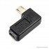 Mini USB Female to Micro USB Male Adapter (Left Angle, 90 Degree)