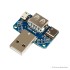 USB Male to Female, microUSB and Type-C Adapter Board