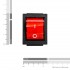 250V AC 15A 4 Feet Rocker Switch - Red Light - Pack of 2